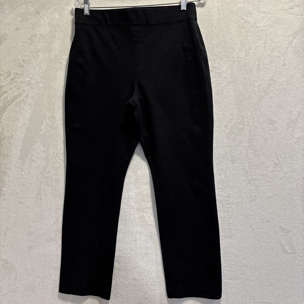 SPANX Slim Straight Ponte Pant Black Slimming Pull On Stretch Large Petite